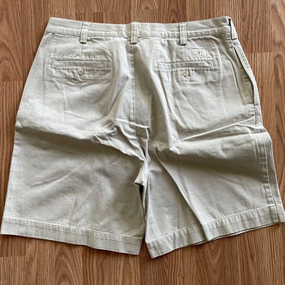Timberland Men Shorts STRATHAM TWILL Khaki Beige Cotton Shorts Size 36 - Picture 6 of 9